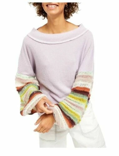 Purple Long Sleeve Striped Tops & Shirts for Women