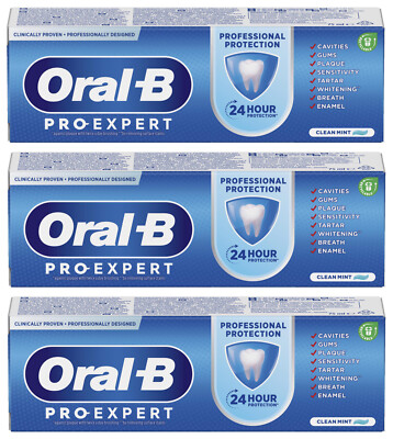 3 ORAL-B PRO EXPERT Professional Protection Clean Mint Daily Toothpaste 75ml