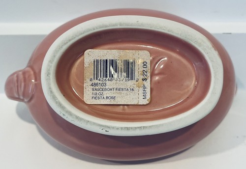 Fiestaware Fiesta Rose Pink Gravy 18.5 oz Sauceboat Retired Vintage 486103 - Picture 8 of 9