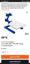 VEVOR Presse Machine Sérigraphie d'Impression Écran Séchoir 1 Couleur 1 Support