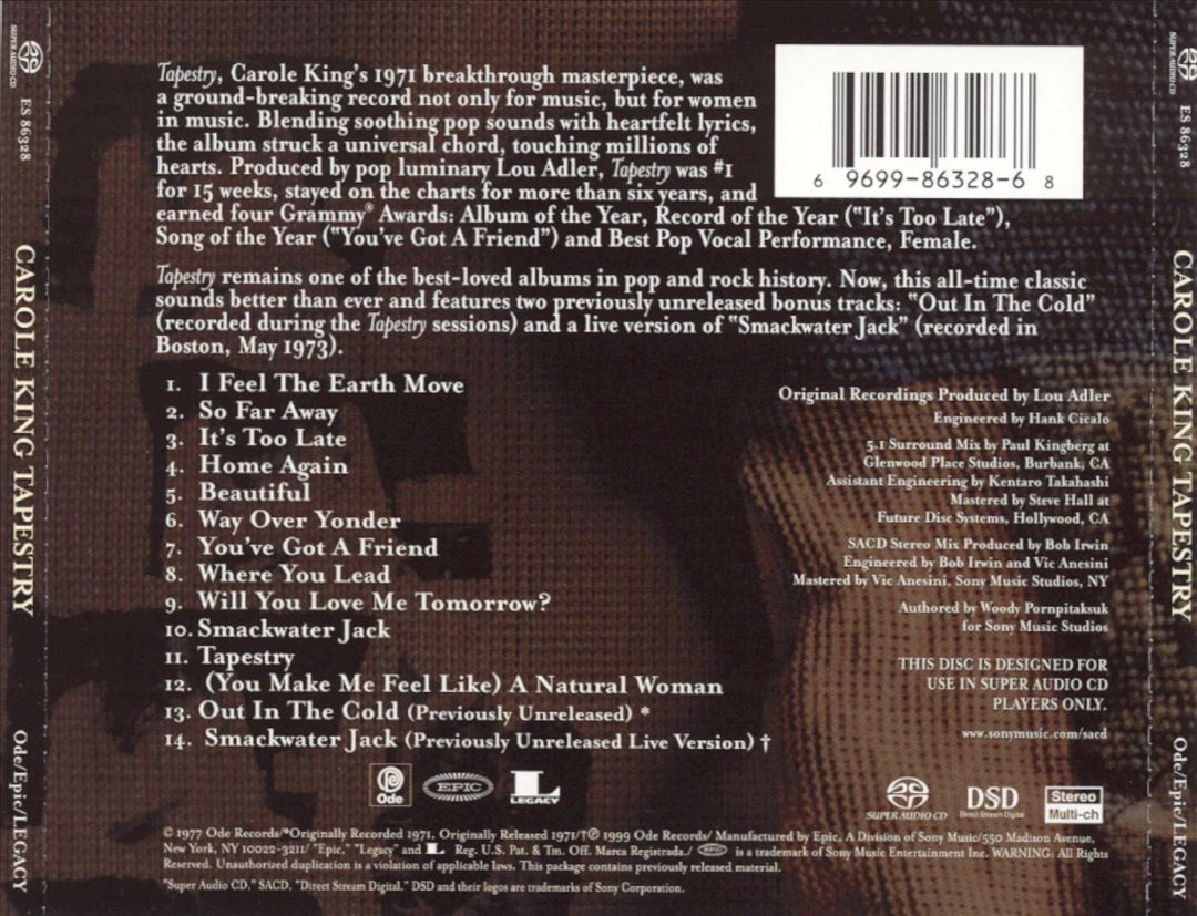Carole King – Tapestry, Epic – ES 86328 SACD Carole King – Tapestry, Epic – ES 86328 SACD