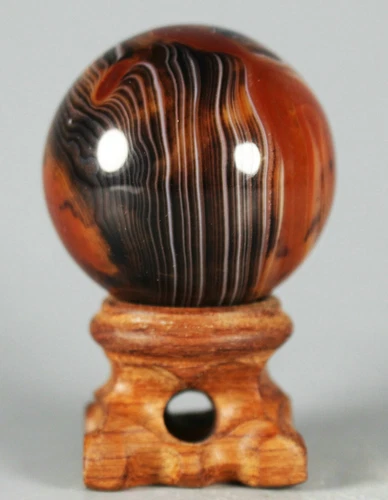 Beautiful Natural Madagascar Banded agate Ball Crystal Sphere Healing+stand 1pc - Picture 4 of 8