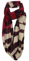 Tigertie Loop Schal In Bordeaux Weinrot Braunbeige Gemustert - Gr. 160 X 100 Cm