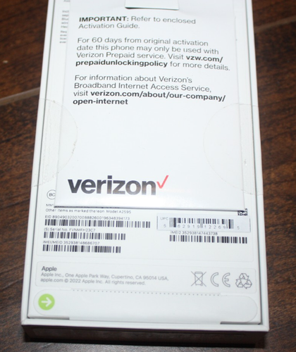 Nuevo Teléfono Inteligente Negro APPLE IPHONE SE 3ª GENERACIÓN 2022 64GB VERIZON BLOQUEADO - Imagen 3 de 3