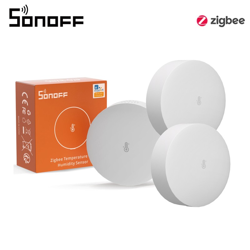 1-3 Pack SONOFF Zigbee Temperature Humidity Sensor Real-time Monitor Thermometer