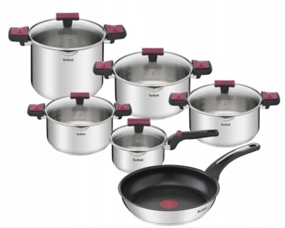 TEFAL COOK & CLIP TOPFSET UND EMOTION PFANNE 11-TEILIG KOCHTOPFSET TÖPFE SET NEU