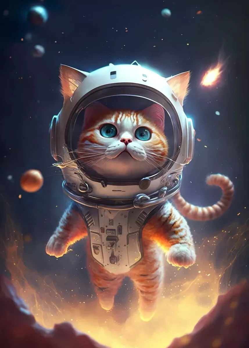 Astronaut Space Cat PREMIUM POSTER FILM PRINT HIGH QUALITY Thick paper