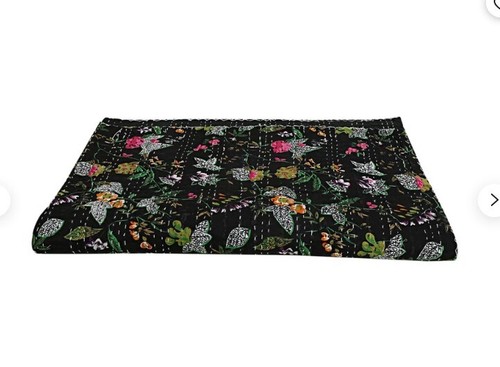 Colcha edredón Kantha con estampado floral india hecha a mano edredón funda de cama de algodón - Imagen 4 de 4