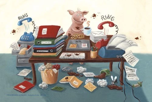 MARKENLOS Microfasertuch / Laptoptuch 20x30cm - Büro Chaos - Rannenberg & Friends NEU OVP