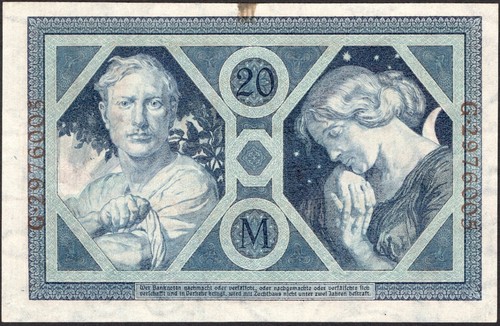 20 marcos 1915 Alemania P# 63 Reichsbanknote Serie: G2976005 - "XF"-#H93 - Imagen 3 de 5