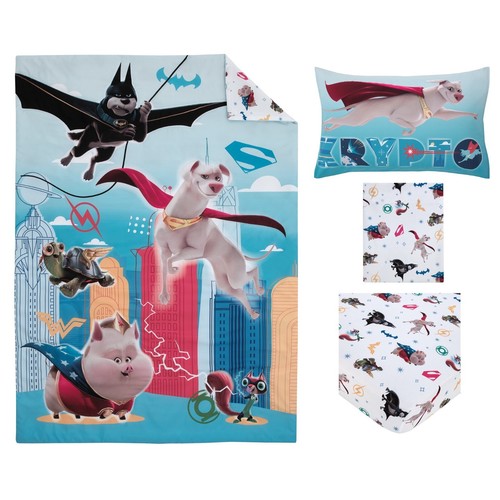Warner Bros. DC Super Pets 4-Piece Toddler Bedding Set, Toddler Bed MULTICOLOR - Picture 8 of 20