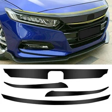 6x Chrome Delete Blackout Overlay Front Grill Trim for Honda Accord 18-22 Black