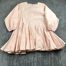 Balance Womens Mini Dress Size S Pink Puff Sleeve Tunic Pleated Feminine Fairy