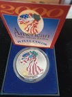 2000 Painted American Eagle Walking Liberty 1 oz 0.999 Silver with Box & COA