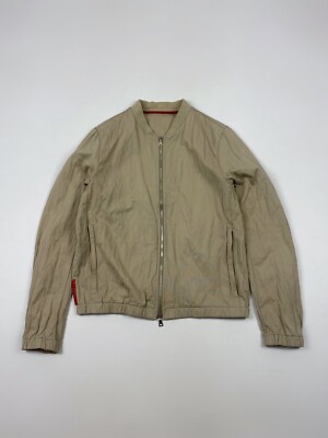 Prada Sport Red Tab Basic Cotton/Metal Bomber Jacket | eBay