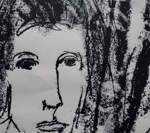 Grafik Print Monotypie Portrait Zwillinge Signiert Jürgen Müller-Dühring 1963 - Bild 5 von 10