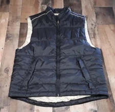 Vtg Northwest Territory Puffer Vest Men Small Insulated Black Tan Outdoor Hiking