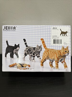Jekca Animals - Tabby Cat Brown Walking 28cm New Sealed Brick Interlocking Toys