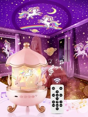 Sternenhimmel Projektor Kinder Spieluhr Baby Mädchen Nachtlicht LED Licht C346 - Bild 1 von 4