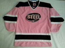 K1 SPORTSWEAR USHL CHICAGO STEEL HOCKEY JERSEY IN SIZE L