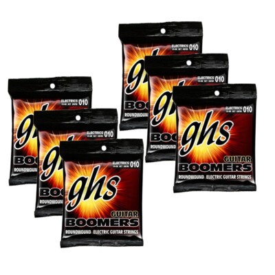 6-Pack GHS GB7M Boomers 7-String Medium Heavy Electric Guitar Strings 10-60