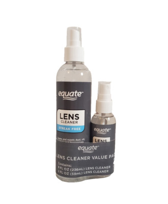 Equate Streak Free Lens Cleaner Value Pack, 2 count, 8oz & 2oz Spray