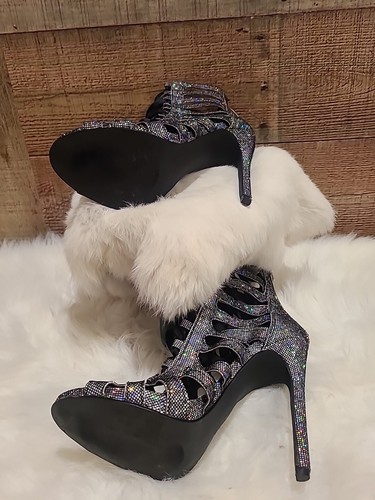 steve madden womens stilettos size 7 Silver Glitter - Picture 5 of 5