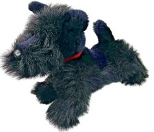 Douglas Scottie Dog Scottish Terrier Plush Stuffed Animal Toy 11" Black Red Bow