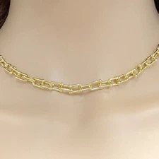 18K Yellow Gold Over Sterling Silver 6.5mm HardWear Chain (Solid Links) 16"-24"