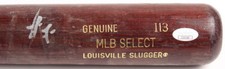 LUCIUS FOX SIGNED GAME USED LOUISVILLE SLUGGER BASEBALL BAT NATS RAYS w/JSA AUTO