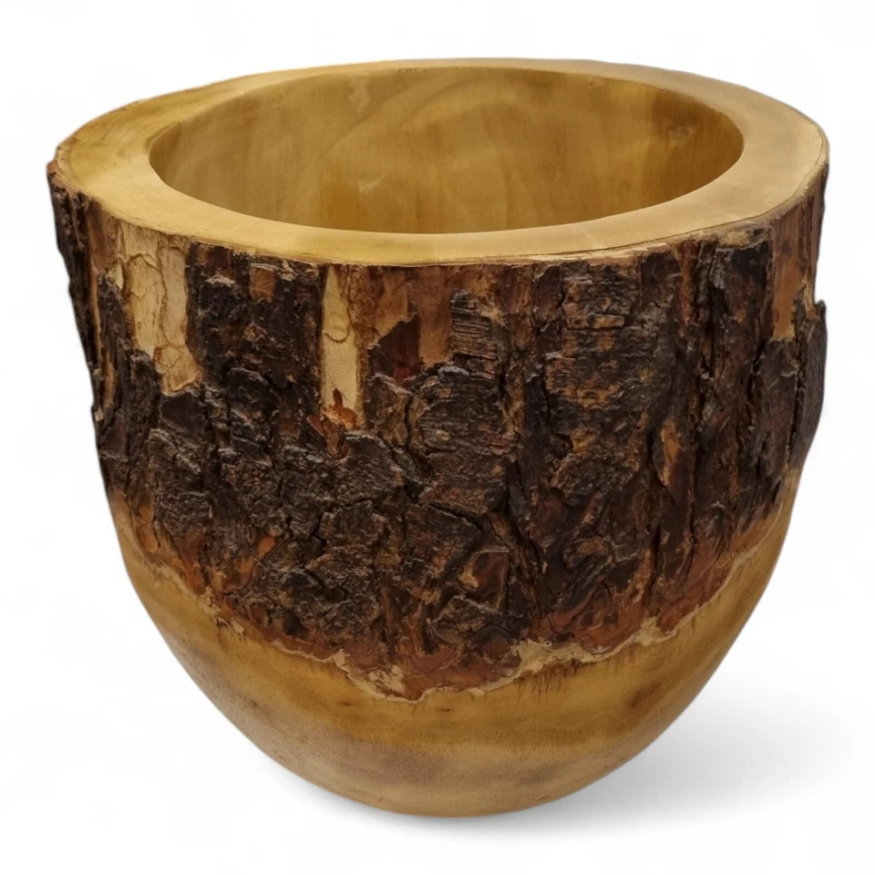 Mango Holz Übertopf Massiv Blumentopf Pflanze Pott Natur Braun Schale Dekoration - Bild 4 von 4