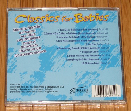 Classics for Babies Just The Hits for Kidz Classical Music Cd New - Foto 2 di 2