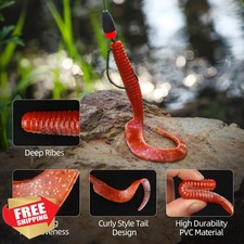 Probite Curly Tail Worm Fishing Lures, 4" and 6" Soft Bait Grub