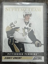 2011-2012 Score Sidney Crosby Supreme Team / Pittsburgh Penguins hockey card