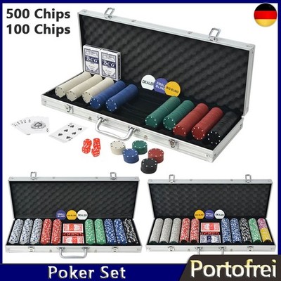 Pokerkoffer Koffer Blackjack Set 500/600/1000 Chips Laserchips Pokerchips Poker 