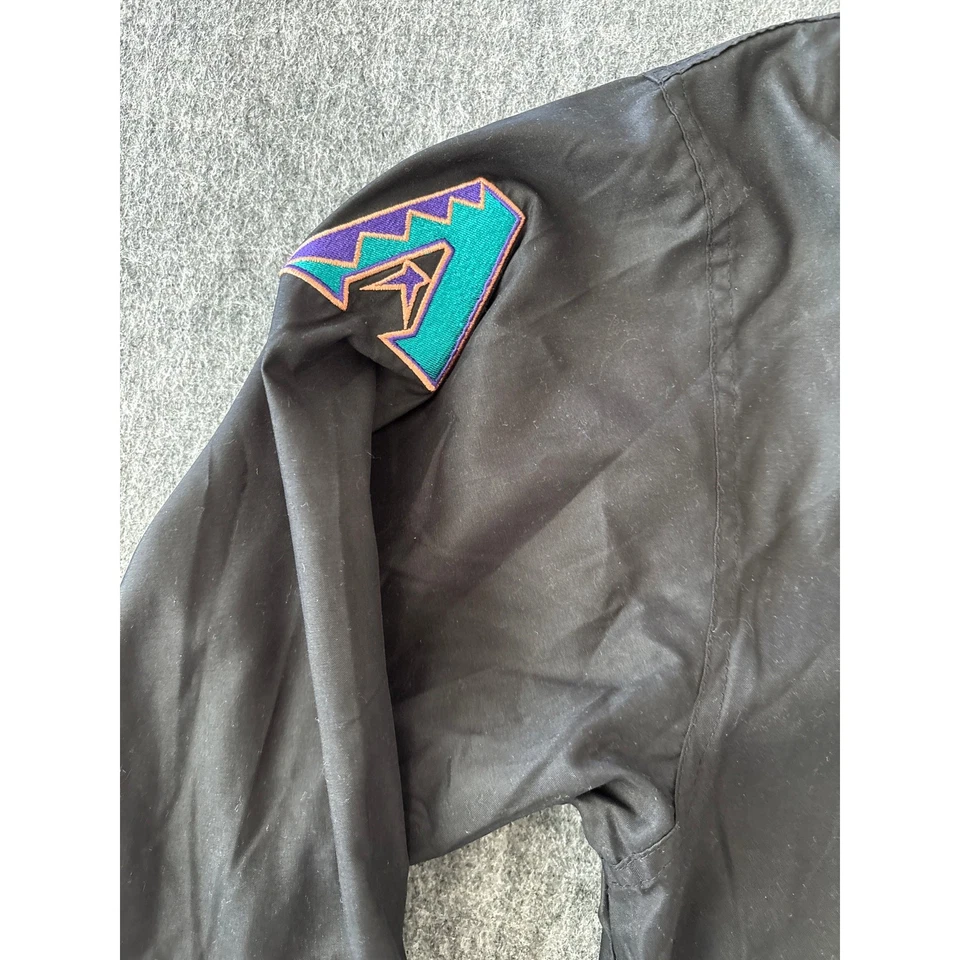 Jaqueta corta-vento Arizona Diamondbacks Reebok vintage masculina média preta azul-petróleo - Imagem 4 de 4