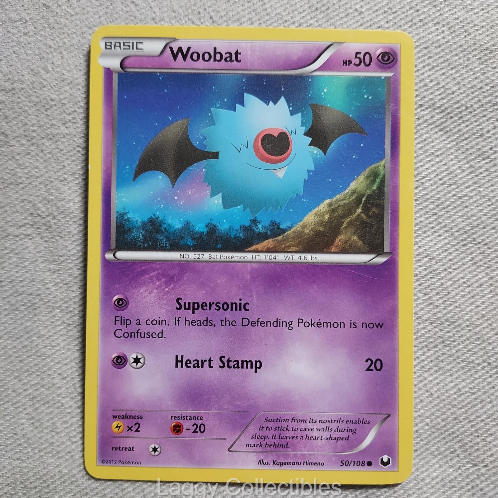 Pokemon Dark Explorers 50/108 Woobat - Common - Heavily Played