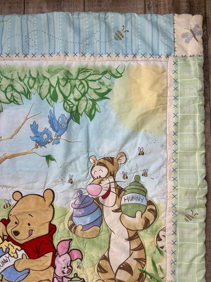 Edredón de cuna vintage Winnie the Pooh manta bebé lechón tigre gamuza Foto 4 de 4