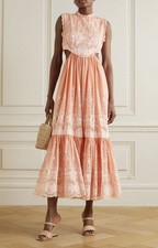 ZIMMERMANN Cutout Broderie Anglaise Cotton Dress Size 2 Aus 12 US 6 RRP $1150