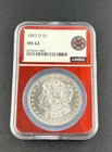 1883-O MORGAN SILVER DOLLAR NGC MS62