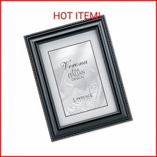 Lawrence Frames Black Finish 4x6 Picture Frame - Silver Bead Design