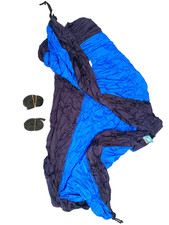 Hammock with ropes, carabiners, and 2 straps. 500 lb capacity great for camping