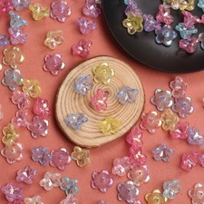Jewelry Making 12 6.8mm Flower Acrylic Beads Caps Beading Necklace DIY U