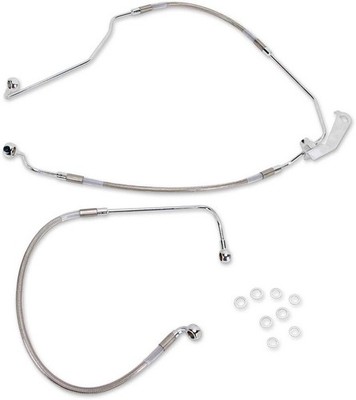 Drag Specialties Std Length Rear Stainless Steel Brake Line Kit-Clear-640231