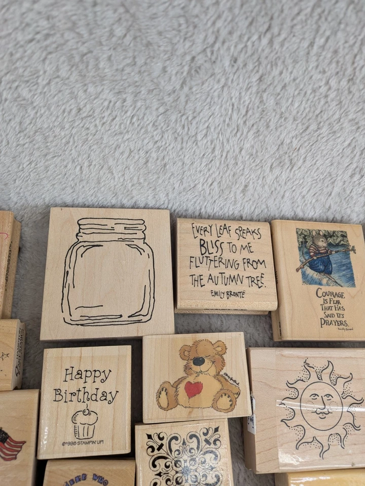 Lot Of 67 Rubber Stamps Birthday Holiday Various Sizes And Styles Stampin Up  - Image 4 of 4