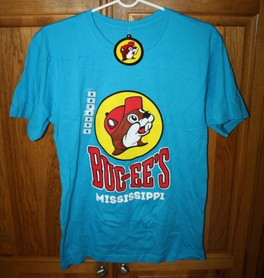 BUC-EES Blue MISSISSIPPI T-Shirt SHIRT Beaver Front Adult Small NEW With Tag