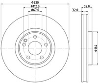 Hella Pagid 2X Bremsscheibe InnenbelüFtet FüR Mercedes-Benz V-Klasse W447