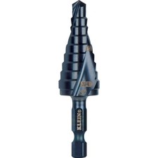 Klein Tools QRST03 Step Drill Bit, Quick Release Spiral Double-Fluted, 1/4-3/4"