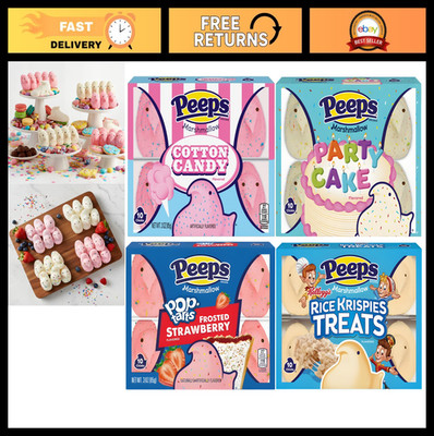 Easter Marshmallow Candy Variety Pack - Flavored Chicks, Cotton Candy, Party Cak