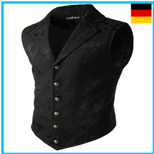 VATPAVE Herren Steampunk Weste Gothic Anzug Weste